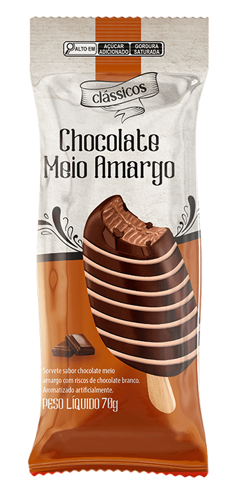 picolé chocolate meio-amargo