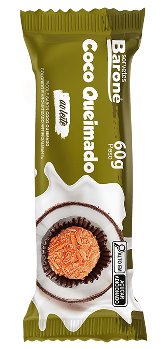 picolé de coco queimado