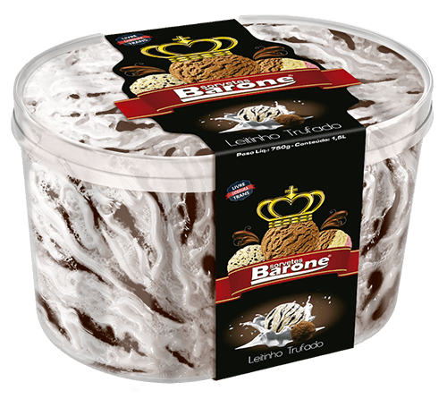 Pote de sorvete sabor leitinho trufado