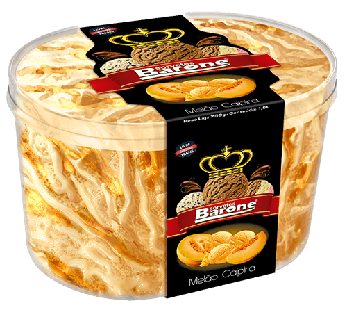 Pote de sorvete sabor melão caipira