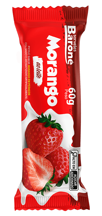 picolé de morango