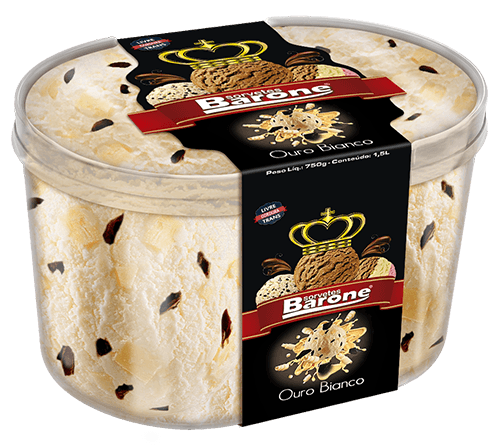 Pote de sorvete sabor Ouro bianco